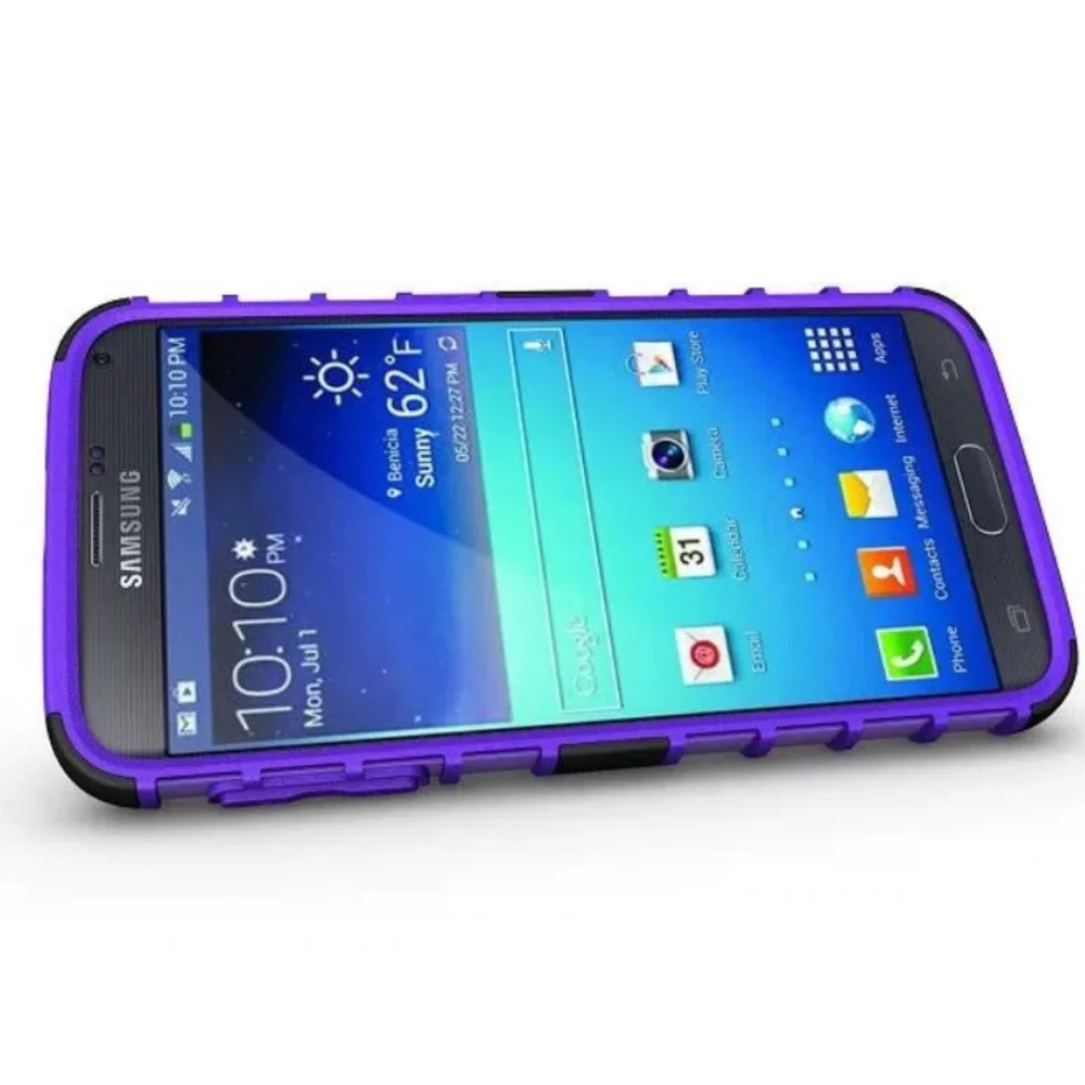 [NEW] Phone Case + (2) Screen Protectors Samsung Galaxy S6 Kickstand Hard Rugged